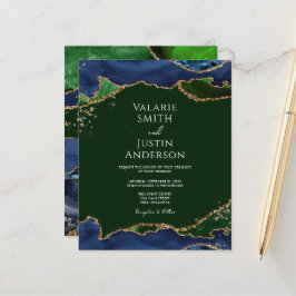 ネイビーブルー&グリーンアゲート結婚ズ