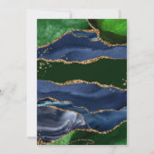 ネイビーブルー&グリーンアゲート結婚ズ 招待状 (裏面)