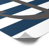 ネイビーブルー&グレーいかり子供部屋プリント ポスター (角)