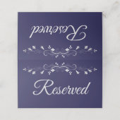 ネイビーブルー&グレーエレガントウェディング予約 プレイスカード (外部開封)