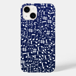 ネイビーブルー コバルトブルー 白 ダンシングミュージックノーツ Case-Mate iPhone 14ケース