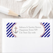 ネイビーブルー、コーラルいかり航海の結婚ズ ラベル (インサイチュ)