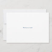 ネイビーブルー コーラルリーフ フレーム サマーウェディング サンキューカード (裏面)