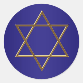 ネイビーブルー ゴールドのスターダビッド シール