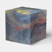 ネイビーブルー＆ゴールドの水彩大理石モダンアブストラクト フェイバーボックス (裏面サイド)