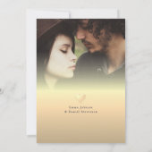 ネイビーブルー ゴールドカリグラフィー婚約パーティー 招待状 (裏面)