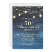 ネイビーブルー ゴールドグリッター 50周年 結婚記念日