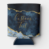 ネイビーブルー&ゴールドフォイルアガテマーブルカスタム文字 缶クーラー (正面)