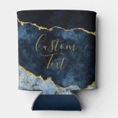 ネイビーブルー&ゴールドフォイルアガテマーブルカスタム文字 缶クーラー (裏面)