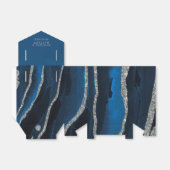 ネイビーブルー&ゴールドフォイルアゲート結婚式の引き出物ボックス フェイバーボックス (折り畳みなし)