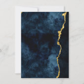 ネイビーブルー&ゴールドフォイルアゲート結婚式招待状 セーブザデート (裏面)