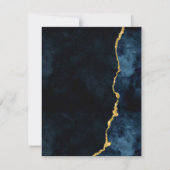 ネイビーブルー&ゴールドフォイルアゲート結婚式招待状 出欠カード (裏面)