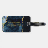 ネイビーブルー&ゴールドフォイルアゲート花嫁の母 ラゲッジタグ (裏面横)