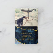 ネイビーブルー&ゴールドフォイルAgate大理石ありがとう写真 サンキューカード (内部)