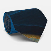 ネイビーブルー&ゴールドフォイルAgate結婚のグルームネックタイ ネクタイ (ロール)