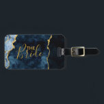 ネイビーブルー&ゴールドフォイルAgate Marble the Bride ラゲッジタグ<br><div class="desc">ネイビーブルー&ゴールドフォイル水色の大理石ゲート金ギルドGeodeデザイン、モダンとスクリプトフォント。トレンディーとシ結婚ックの花嫁の荷札！～このデザインのスイート全体を結婚見るために私の店をチェック！</div>