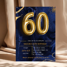 ネイビーブルー ゴールドラメ 60歳の誕生日