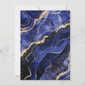 ネイビーブルー ゴールド アゲート 30歳 サーティー 誕生日パーティー 招待状 (裏面)