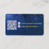 ネイビーブルー ゴールド クラシック エレガント フェミニン 天体 名刺 (裏面)