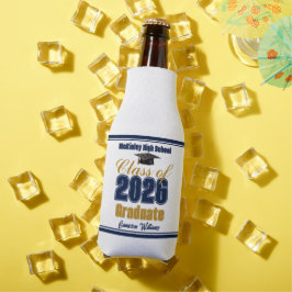 ネイビーブルー ゴールド クラスオブ2026 卒業パーティー ボトルクーラー