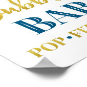 ネイビーブルー ゴールド コンフェッティ バブルバー サイン (角)