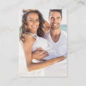 ネイビーブルー ゴールド スクリプト 結婚式 RSVP QR コード フォト エンクロージャーカード (裏面)