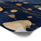 ネイビーブルー ゴールド ファンタジー ナイトスカイ 壁画プリント ポスター (角)