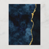 ネイビーブルー ゴールド フォイル アゲート 結婚式 詳細 エンクロージャーカード (裏面)