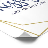 ネイビーブルー ゴールド フラワーパターン ハウメニーキッセス サイン (角)