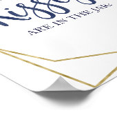 ネイビーブルー ゴールド フローラル キスはいくつ？ サイン (角)