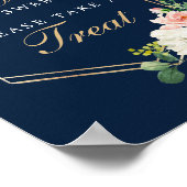 ネイビーブルー ゴールド ブラッシュ ラブ イズ スウィート サンクスギフト サイン (角)