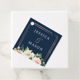 ネイビーブルー ゴールド ブラッシュ 感謝の気持ちを伝えるタグ フェイバータグ