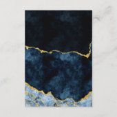 ネイビーブルー ゴールド ホイル アゲート マーブル 結婚式 披露宴 エンクロージャーカード (裏面)