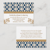 ネイビーブルー ゴールド モロッカン レセプション エンクロージャー カード (正面/裏面)