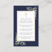 ネイビーブルー ゴールド 弔事 写真 祈り カード (裏面)