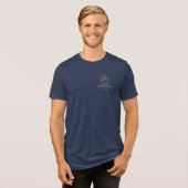 ネイビーブルー ゴールド 業者の住宅修理 トライブレンドTシャツ (正面全面)