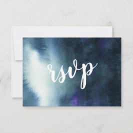 ネイビーブルー ゴールド 飲食選択式 結婚式出欠確認カード 出欠カード