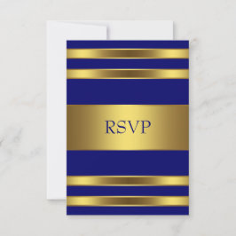 ネイビーブルー ゴールド RSVP