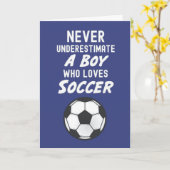 ネイビーブルー サッカーカード 子供 男の子 スポーツ 現代 カード (黄色い花)