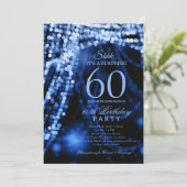 ネイビーブルー | サプライズ60歳の誕生日パーティー 招待状 (スタンド正面)