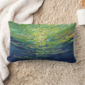 ネイビーブルー、サンゴ、黄色の装飾枕ジュール ランバークッション (ブランケット)