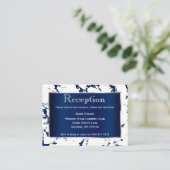 ネイビーブルー,シルバーとホワイト – 披露宴 エンクロージャーカード (スタンド正面)