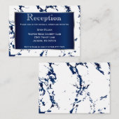 ネイビーブルー,シルバーとホワイト – 披露宴 エンクロージャーカード (正面/裏面)