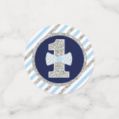 ネイビーブルー&シルバーのテーブル紙吹雪ONEderful コンフェッティ (スモール正面)