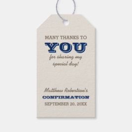 ネイビーブルー&シルバーの確認ありがとう ギフトタグ