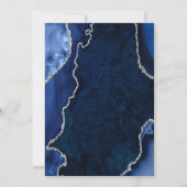 ネイビーブルー&シルバーアガテマーブル婚約パーティ 招待状 (裏面)