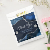 ネイビーブルー&シルバーグリッターアゲート誕生日パーティー フェイバーバッグ (封をした状態)