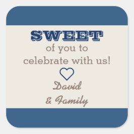 ネイビーブルー&シルバースイートトリートバッグシール スクエアシール