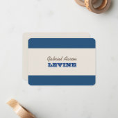 ネイビーブルー&シルバーノートカード ノートカード (正面/裏面インサイチュ)