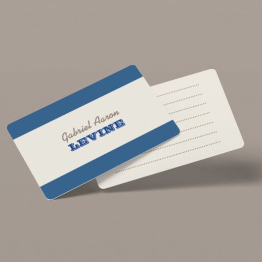 ネイビーブルー&シルバーノートカード ノートカード